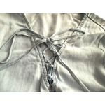 White House | Black Market  Lace-Up Light Denim V-Neck - Women's Size Small NWT Photo 2