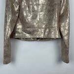 Sunset+Spring Gold Metallic Faux Leather Biker Jacket Size XS Photo 6