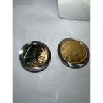 Head Vintage Faux Gold Tone Indian  Coin Clip Earrings Photo 8