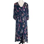 Calvin Klein  Floral Maxi Dress Size 20W Hi Low Tiered Faux Wrap Cottage Modest Photo 1