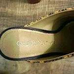 Gibson Latimer  Snakeskin multicolor Leather mule block heels Sz‎ 7 Photo 2
