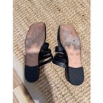 Donald J Pliner black leather strappy flat sandals square toe Italy 9 Photo 4