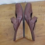Bear Trap Brown Leather Mary Jane Wedge Mules Size 7M Photo 4