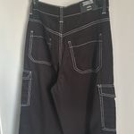 Divided New Black Denim 90’s High Waist Carpenter Jeans White Contrast Stitching Photo 6