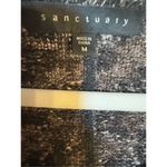 Sanctuary Scoop Neck Combo Sweater Knit Top w/Woven Back Charcoal Gray/Black Sz Photo 2