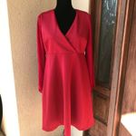 Motherhood Womens Dress Size Medium Red Sheer Sleeve Taylor Maternity NEW Photo 3