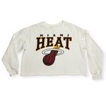Hybrid Apparel Miami Heat Basketball NBA White Cropped Sweatshirt Photo 1