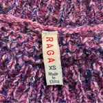 Raga  Anthropologie Rita Women's Metallic Purple Knit Crew Neck  Chunky Sweater Photo 8
