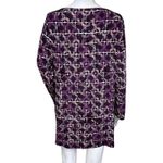 Chico's Shirt Womens Medium 1 Purple Geometric Tunic Top Travelers Slinky Travel Photo 3