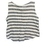 T & S Hand Crafted by Abby Foster Striped Sleeveless Top Coastal Scandi Girl LG Gray Photo 3