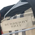 Burberry  Brit Trench Coat Women’s Small Black Belted Double Breasted Classic Photo 14