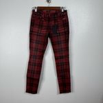R13  NWT Red Plaid Kate Skinny Pants Size 25 Photo 1