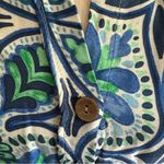 Haute Hippie Boxy Cropped Button Down (M) – Blue Green Watercolor Rayon Boho Photo 2