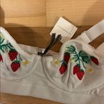 Anthropologie By  strawberry embroidered bra and thong set Photo 1