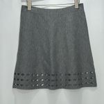 Elie Tahari Gray Laser Cut Wool Skirt Photo 0