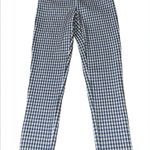 Versona Versions Blue Black White Gingham Checker Pull Up Stretchy Skinny Cropped Pant 2 Photo 1