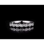 Boutique NEW White Gold Filled Half Eternity Bubble Diamond Simulant Ring, Adjustable Photo 3