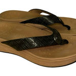 Vionic  Pilar Black Toe Post Platform Sandals with Cushioned Footbed Photo 0