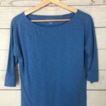 Lilly Pulitzer Solid Blue Pima Cotton Cassie 3/4 Sleeve T-Shirt Shift Dress XS Photo 3