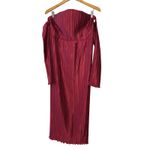 L’IDÉE Gatsby Pleated Oxblood Midi Gown Anthropologie Size Large NWT Red Photo 2