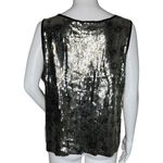 Ruby Rd  Shirt Women Large Black Silver Leopard Allover Sequin Top Party Cocktail Photo 3