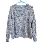 Rachel Zoe Popcorn Textured Weave Sweater Multicolor Boucle Fuzzy Size Medium Photo 0