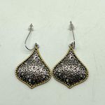 NEW REAL SIMPLE drop dangle open mesh pattern gold and silver fashion earrings Photo 3