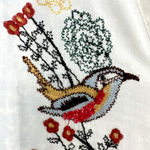 Desigual  | Small | Boho Embroidered Sequin Birds Long Sleeve Collarless Shirt Photo 7