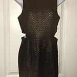 Moon Collection Side Cut Out Glittery Midi Dress Black/Gold Medium Photo 0