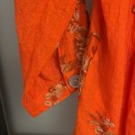 Fig and Flower Orange, burnt orange & gold embroidered Blouse Medium Photo 3
