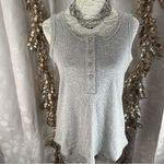 White Birch  Small Gray‎ Ribbed Henley Tank Top Neon Stitch Minimalist Photo 5