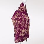 Zazou Luxe 100% Silk Scarf Wrap Berry Gold Oriental Toile Print NWT Multiple Photo 6