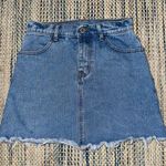 Brandy Melville John Galt Light Medium Wash Blue Denim Mini Skirt One Size Photo 0