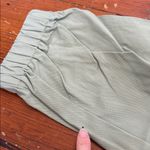 Halara  Womens Jogger Pants Mid Rise Pleated Pockets Cotton Twill Green Medium Photo 5