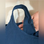 Shop Priceless Teal blue sleeveless ribbed bodysuit Photo 4