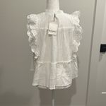 NWT &Merci White Ruffle Sleeve Top Sz L Photo 3
