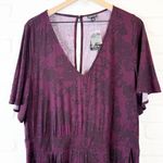 Torrid Purple Black Lace Print Wide Leg Challis Jumpsuit NWT 2 Women's 18-20 Photo 2