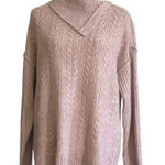Verve Ami  Sweater Pink Split Shawl Cowl Neck Soft Cable Knit Tunic XL NEW Photo 0