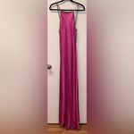 L'Agence NWOT Majesty Chain-Trim Satin Gown in Magenta Pink Size 8 Photo 5