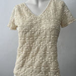 Vtg 90s Yellow Floral Cottagecore top PM popcorn Textured rustic western boho Size undefined Photo 0