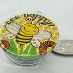 Bee Happy Flower Clip Retractable Reel School Work Badge ID Holder Photo 6