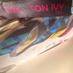 Crimson Ivy Off Shoulder Blouse Flower Print Rhinestone Accents Sz S Multicolor White Photo 4