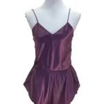 Vintage Barbizon Boutique Satin Remarque Sz S Purple Sleep Romper Teddy Photo 0