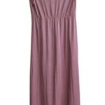 Vintage Nightgown Lingerie Size Medium Mauve Full Length Lace Nylon Pink Photo 2