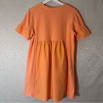 English Factory Solid Mini Dress Orange Coral Ruffle Sleeve Dress Pockets Large Photo 4