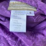 Coldwater Creek Vest Sz S Velvet Silk Reversible Zip Black Purple Quilted Mature Photo 13
