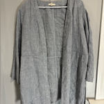 Eileen Fisher Women's Medium 100% Linen Chambray Long Jacket Photo 0
