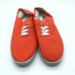 Sh18es Womens Sneakers Canvas Low Top Lace Up Orange Size 10 Photo 1