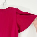 Nation Ltd  Lorna Cotton Tank in Raspberry Size Large Flutter Shoulder Photo 5