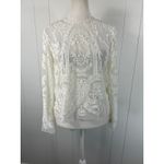 Mason by Michelle Lace Long Sleeve Top in White. Size 4. White Photo 1
